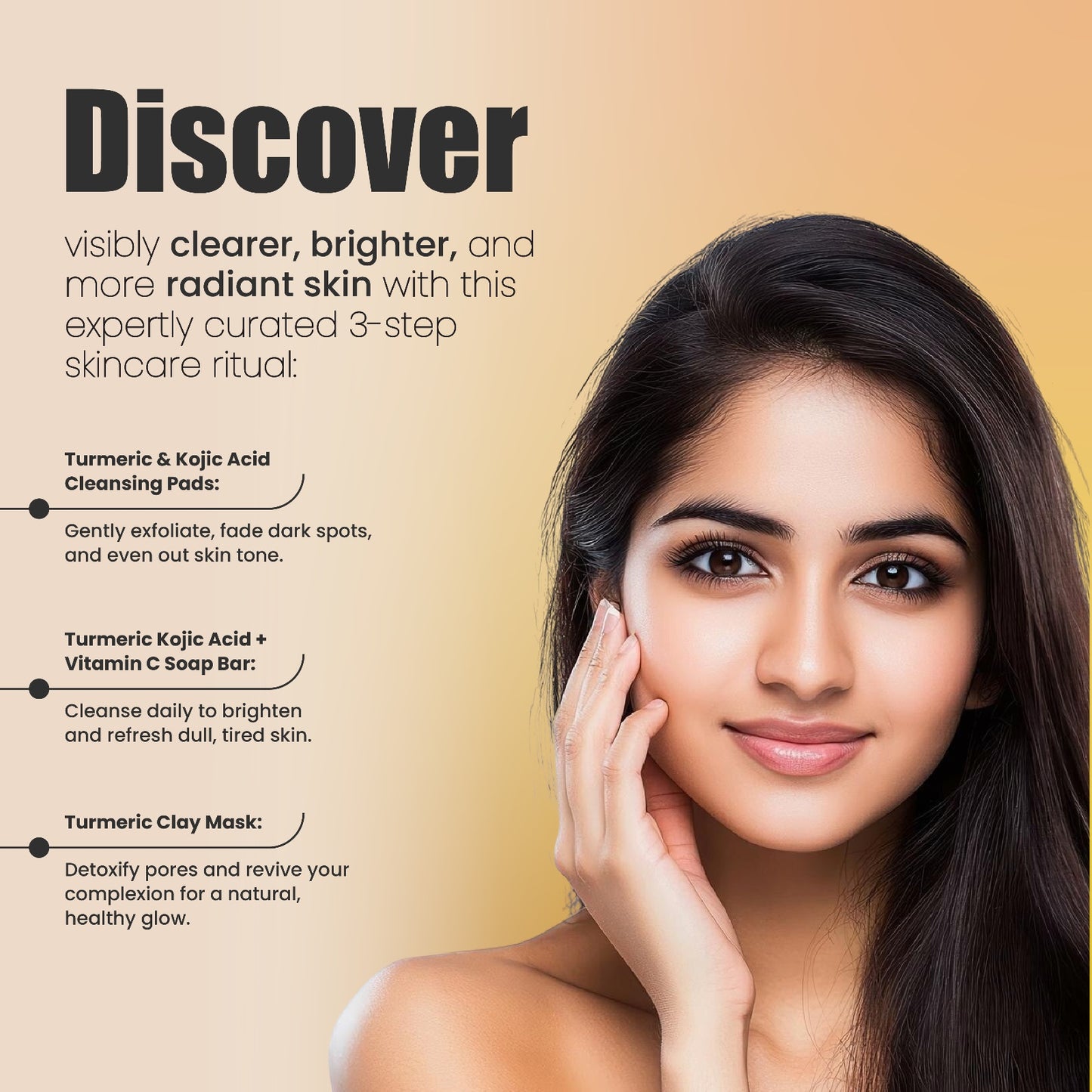 Turmeric & Kojic Brightening Trio: Dark Spot Removal & Radiant Skin Kit