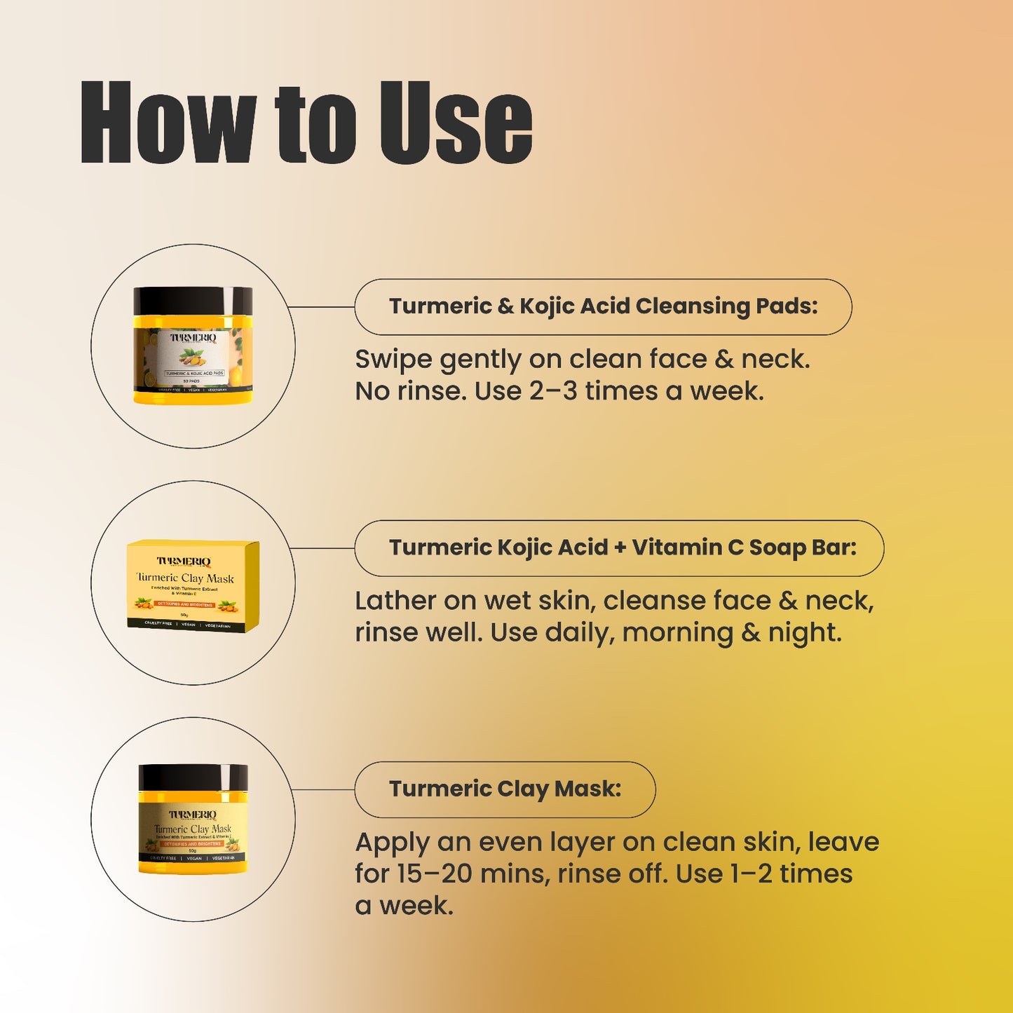 Turmeric & Kojic Brightening Trio: Dark Spot Removal & Radiant Skin Kit