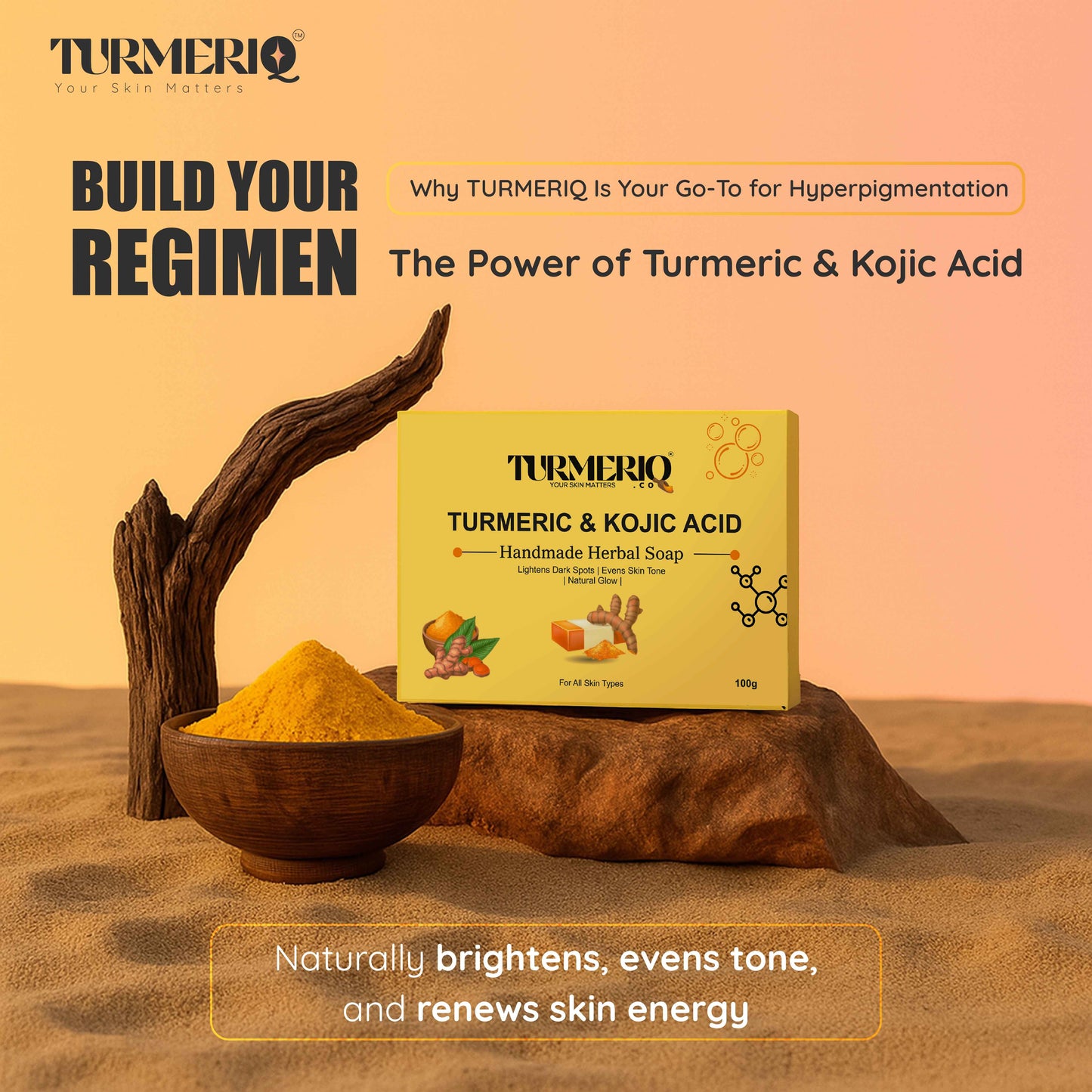 🎁 Turmeric Kojic Acid + Vitamin C Soap Bar
