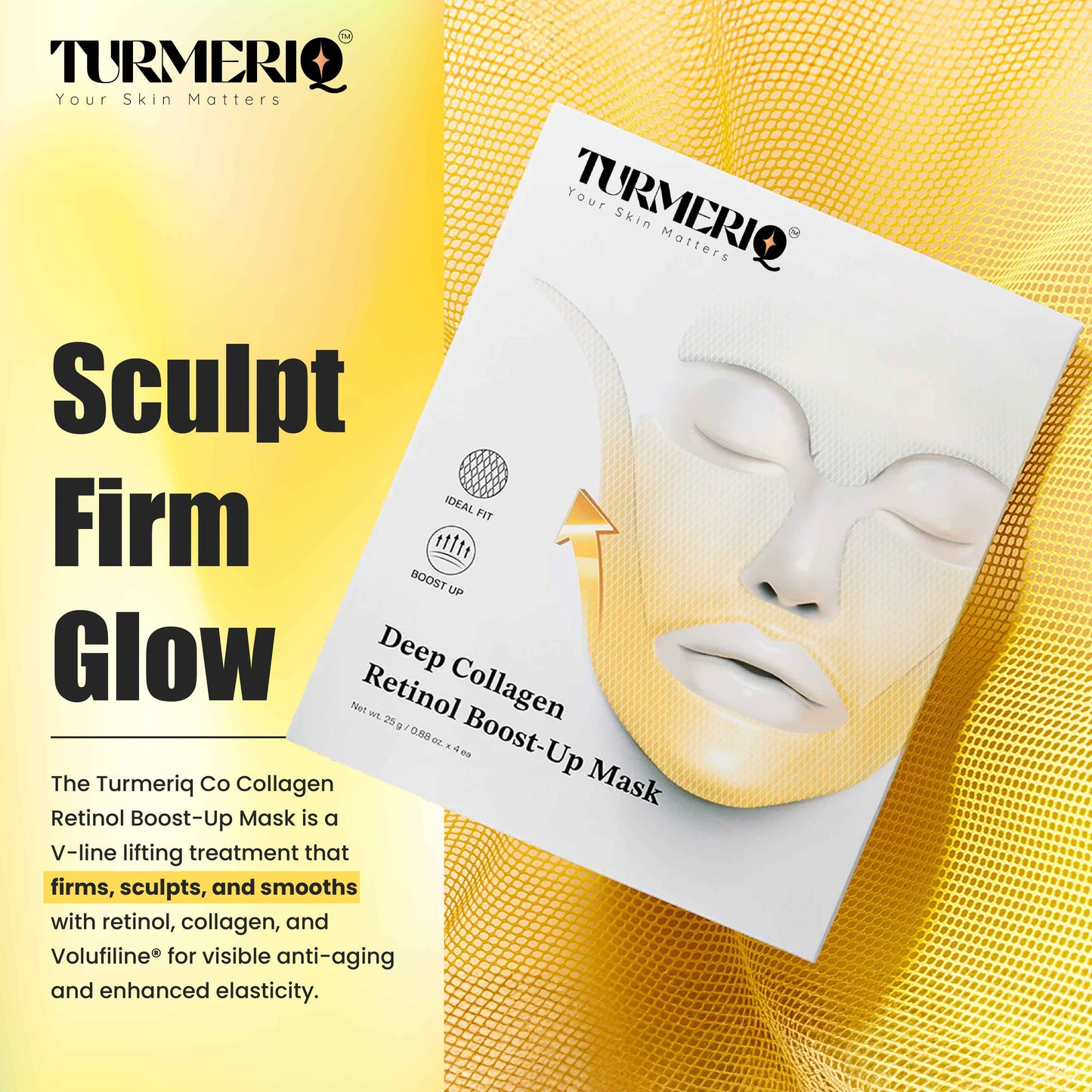 Retinol V-Face Lift Collagen Mask (Pack of 4)