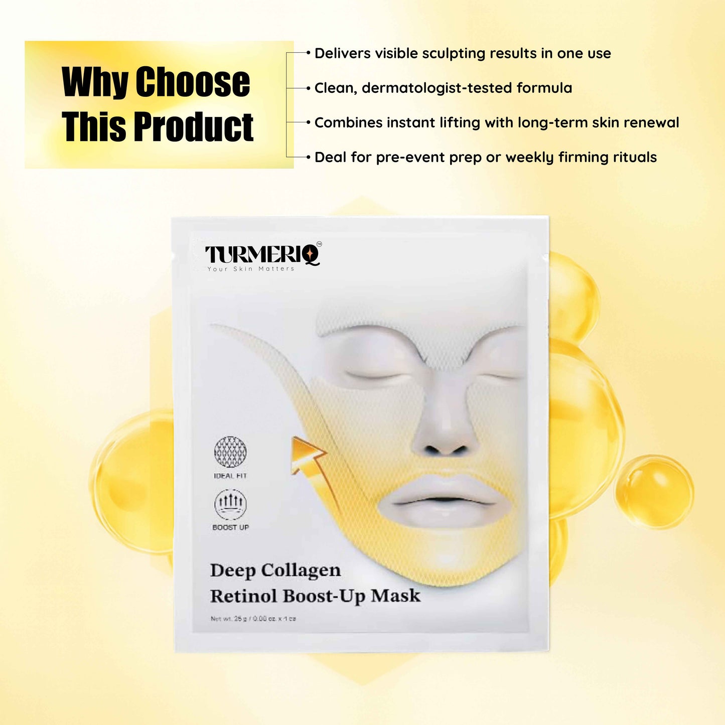 Retinol V-Face Lift Collagen Mask (Pack of 4)