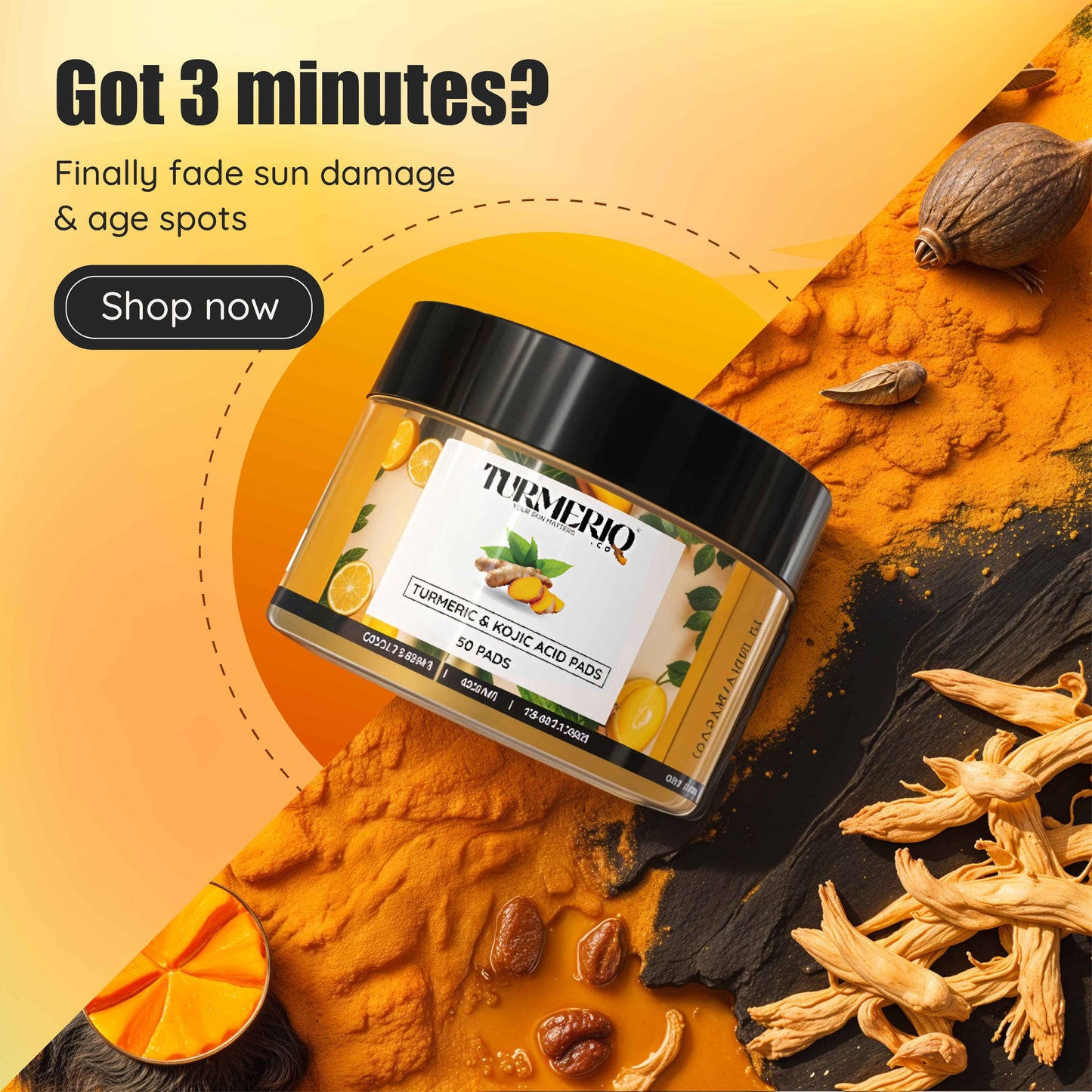 Turmeric Kojic Acid Cleansing Pads (100 Pads)