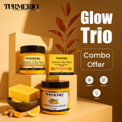 Turmeric & Kojic Brightening Trio: Dark Spot Removal & Radiant Skin Kit