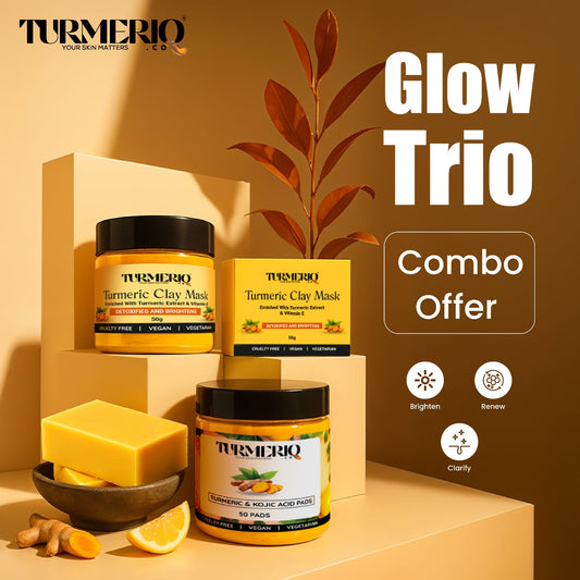 Turmeric & Kojic Brightening Trio: Dark Spot Removal & Radiant Skin Kit