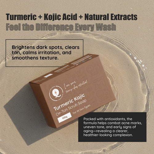 🎁 Turmeric & Kojic De-Tan Scrub Soap (Pack of 2)