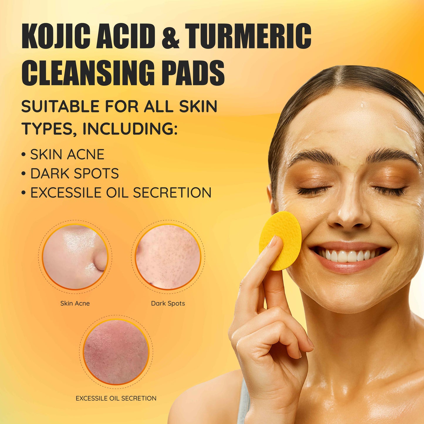 Turmeric Kojic Acid Cleansing Pads (100 Pads)