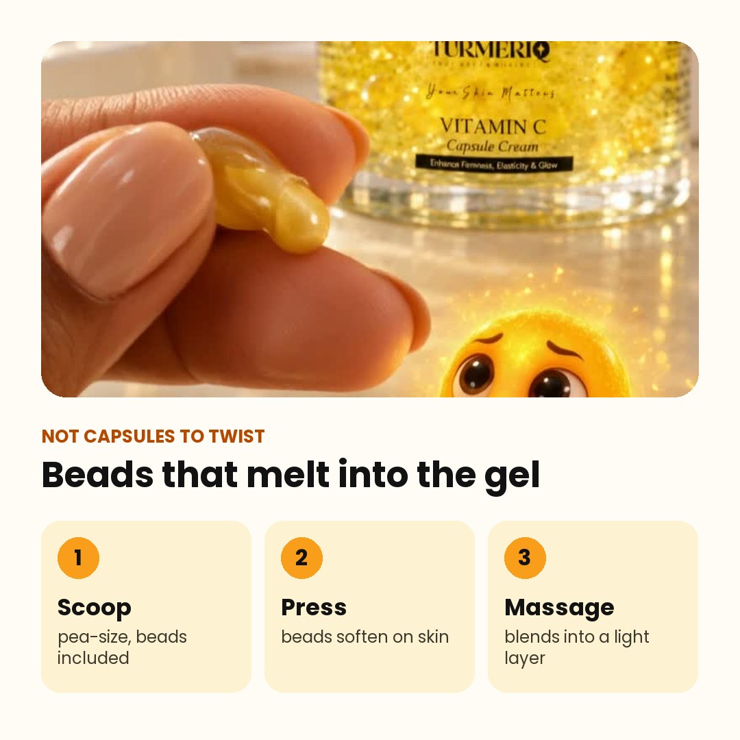 Beads that melt into the gel: scoop, press, massage