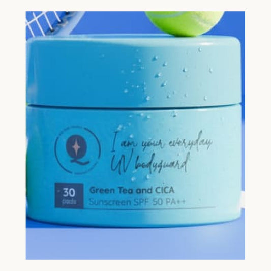 Green Tea & CICA Sunscreen Pads (30 Pads) — original packaging
