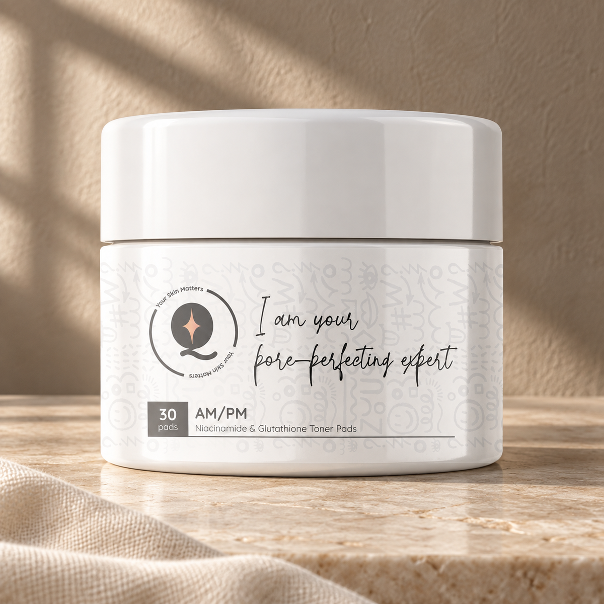 Glutathione and Niacinamide Toner Pads, 30-pad jar